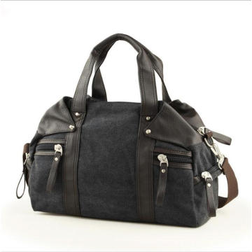 2019 Mens  Leather Canvas Small Travel Bag Custom Brand Handbag Messenger Shoulder Bag Men
